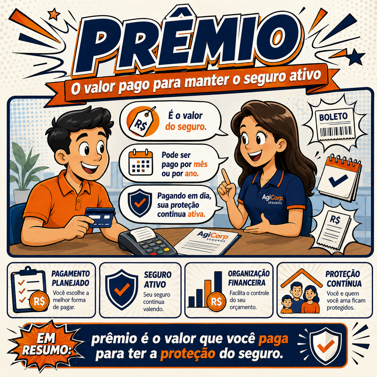 Quadrinho divertido sobre premio