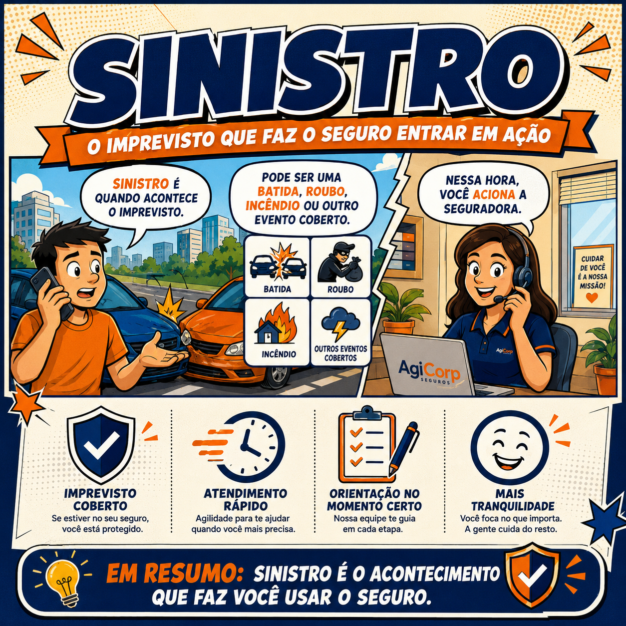 Quadrinho divertido sobre sinistro