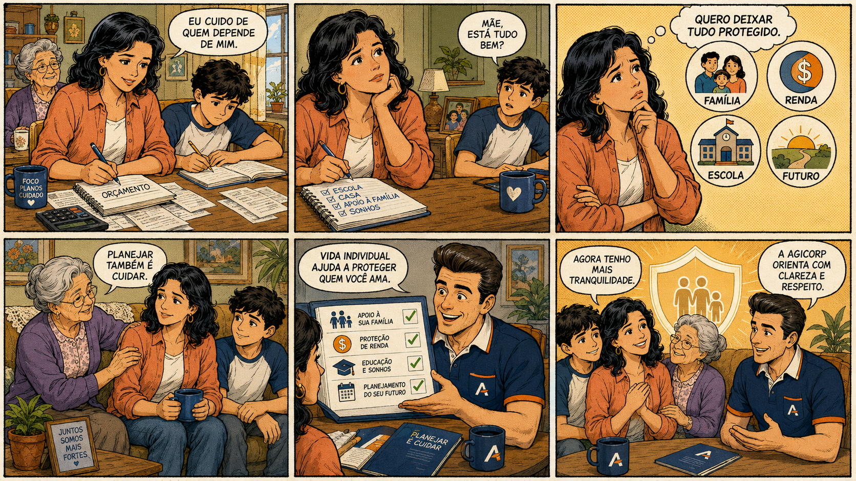 Quadrinho explicativo sobre Seguro Vida Individual